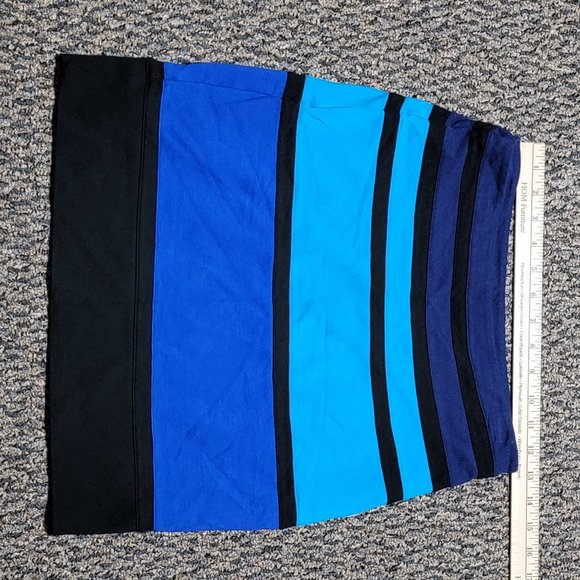 EXPRESS Black Blue Teal Short Stretch Skirt Size 4 - Picture 8 of 15